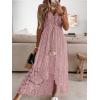 imageCUPSHE Womens Summer Dresses Sleeveless Lace Casual Tassel Beach Spaghetti Straps Flowy Maxi Sun DressPink