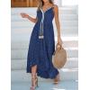 imageCUPSHE Womens Summer Dresses Sleeveless Lace Casual Tassel Beach Spaghetti Straps Flowy Maxi Sun DressRoyal Blue
