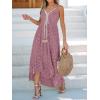 imageCUPSHE Womens Summer Dresses Sleeveless Lace Casual Tassel Beach Spaghetti Straps Flowy Maxi Sun DressRust Red