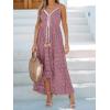 imageCUPSHE Womens Summer Dresses Sleeveless Lace Casual Tassel Beach Spaghetti Straps Flowy Maxi Sun DressRust Red