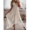 imageCUPSHE Womens Summer Dresses Sleeveless Lace Casual Tassel Beach Spaghetti Straps Flowy Maxi Sun DressWhite