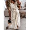 imageCUPSHE Womens Summer Dresses Sleeveless Lace Casual Tassel Beach Spaghetti Straps Flowy Maxi Sun DressWhite