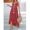 imageCUPSHE Womens Summer Dresses Sleeveless Lace Casual Tassel Beach Spaghetti Straps Flowy Maxi Sun DressWine