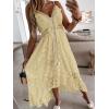 imageCUPSHE Womens Summer Dresses Sleeveless Lace Casual Tassel Beach Spaghetti Straps Flowy Maxi Sun DressYellow