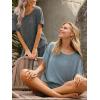 imageCUPSHE Short Sleeve Pajama Sets for Women Casual Crew Neck 2 Piece Lounge SetsBaby Blue