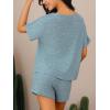 imageCUPSHE Short Sleeve Pajama Sets for Women Casual Crew Neck 2 Piece Lounge SetsBaby Blue