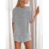 imageCUPSHE Short Sleeve Pajama Sets for Women Casual Crew Neck 2 Piece Lounge SetsGrey