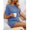 imageCUPSHE Short Sleeve Pajama Sets for Women Casual Crew Neck 2 Piece Lounge SetsPetal Blue