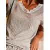 imageCUPSHE Short Sleeve Pajama Sets for Women Casual Crew Neck 2 Piece Lounge SetsXgrey