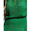 imageCUPSHE Women Crochet Swim Cover Up Short Sleeve V Neck Bathing Suit Beach Dress Summer Swimwear CoverupsForest Green