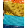 imageCUPSHE Women Crochet Swim Cover Up Short Sleeve V Neck Bathing Suit Beach Dress Summer Swimwear CoverupsRainbow Colorblock