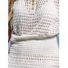 imageCUPSHE Women Crochet Swim Cover Up Short Sleeve V Neck Bathing Suit Beach Dress Summer Swimwear CoverupsSolid White