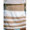 imageCUPSHE Women Crochet Swim Cover Up Short Sleeve V Neck Bathing Suit Beach Dress Summer Swimwear CoverupsStriped Brown
