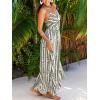imageCUPSHE Womens Maxi Dress Floral Print Twisted V Neck Sleeveless Long Dress Summer Casual DressBlack Striped