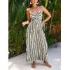 imageCUPSHE Womens Maxi Dress Floral Print Twisted V Neck Sleeveless Long Dress Summer Casual DressBlack Striped