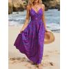 imageCUPSHE Womens Maxi Dress Floral Print Twisted V Neck Sleeveless Long Dress Summer Casual DressBlue Floral