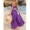 imageCUPSHE Womens Maxi Dress Floral Print Twisted V Neck Sleeveless Long Dress Summer Casual DressBlue Floral
