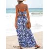 imageCUPSHE Womens Maxi Dress Floral Print Twisted V Neck Sleeveless Long Dress Summer Casual DressBlue Paisley