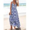 imageCUPSHE Womens Maxi Dress Floral Print Twisted V Neck Sleeveless Long Dress Summer Casual DressBlue Paisley