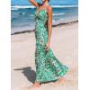 imageCUPSHE Womens Maxi Dress Floral Print Twisted V Neck Sleeveless Long Dress Summer Casual DressGreen Abstract