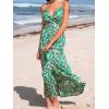 imageCUPSHE Womens Maxi Dress Floral Print Twisted V Neck Sleeveless Long Dress Summer Casual DressGreen Abstract