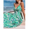 imageCUPSHE Womens Maxi Dress Floral Print Twisted V Neck Sleeveless Long Dress Summer Casual DressGreen Abstract