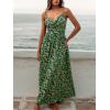 imageCUPSHE Womens Maxi Dress Floral Print Twisted V Neck Sleeveless Long Dress Summer Casual DressGreen Floral