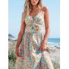 imageCUPSHE Womens Maxi Dress Floral Print Twisted V Neck Sleeveless Long Dress Summer Casual DressLight Blue