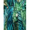 imageCUPSHE Womens Swimsuit Coverup Casual V Neck Beach Dress Short Sleeve Elastic Waist Swimwear Cover Ups 2025 BeachwearGreen Leaf