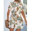 imageCUPSHE Womens Swimsuit Coverup Casual V Neck Beach Dress Short Sleeve Elastic Waist Swimwear Cover Ups 2025 BeachwearWhite Floral