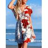 imageCUPSHE Womens Swimsuit Coverup Casual V Neck Beach Dress Short Sleeve Elastic Waist Swimwear Cover Ups 2025 BeachwearWhitered Floral