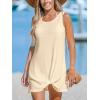 imageCUPSHE Womens Swimsuit Coverup Sleeveless Swimwear Beach Cover Ups Sheer Twisted Basic Tank DressBeige