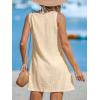 imageCUPSHE Womens Swimsuit Coverup Sleeveless Swimwear Beach Cover Ups Sheer Twisted Basic Tank DressBeige
