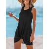imageCUPSHE Womens Swimsuit Coverup Sleeveless Swimwear Beach Cover Ups Sheer Twisted Basic Tank DressBlack