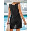 imageCUPSHE Womens Swimsuit Coverup Sleeveless Swimwear Beach Cover Ups Sheer Twisted Basic Tank DressBlack2