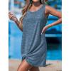 imageCUPSHE Womens Swimsuit Coverup Sleeveless Swimwear Beach Cover Ups Sheer Twisted Basic Tank DressBlue