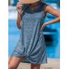 imageCUPSHE Womens Swimsuit Coverup Sleeveless Swimwear Beach Cover Ups Sheer Twisted Basic Tank DressBlue