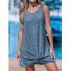 imageCUPSHE Womens Swimsuit Coverup Sleeveless Swimwear Beach Cover Ups Sheer Twisted Basic Tank DressBlue