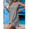 imageCUPSHE Womens Swimsuit Coverup Sleeveless Swimwear Beach Cover Ups Sheer Twisted Basic Tank DressBrown