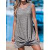 imageCUPSHE Womens Swimsuit Coverup Sleeveless Swimwear Beach Cover Ups Sheer Twisted Basic Tank DressBrown
