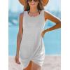 imageCUPSHE Womens Swimsuit Coverup Sleeveless Swimwear Beach Cover Ups Sheer Twisted Basic Tank DressLight Grey