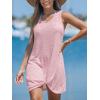 imageCUPSHE Womens Swimsuit Coverup Sleeveless Swimwear Beach Cover Ups Sheer Twisted Basic Tank DressLight Pink