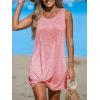 imageCUPSHE Womens Swimsuit Coverup Sleeveless Swimwear Beach Cover Ups Sheer Twisted Basic Tank DressPink