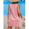 imageCUPSHE Womens Swimsuit Coverup Sleeveless Swimwear Beach Cover Ups Sheer Twisted Basic Tank DressPink