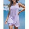imageCUPSHE Womens Swimsuit Coverup Sleeveless Swimwear Beach Cover Ups Sheer Twisted Basic Tank DressPurple