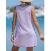 imageCUPSHE Womens Swimsuit Coverup Sleeveless Swimwear Beach Cover Ups Sheer Twisted Basic Tank DressPurple