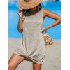 imageCUPSHE Womens Swimsuit Coverup Sleeveless Swimwear Beach Cover Ups Sheer Twisted Basic Tank DressSand