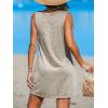 imageCUPSHE Womens Swimsuit Coverup Sleeveless Swimwear Beach Cover Ups Sheer Twisted Basic Tank DressSand