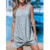 imageCUPSHE Womens Swimsuit Coverup Sleeveless Swimwear Beach Cover Ups Sheer Twisted Basic Tank DressSlate Gray