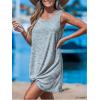 imageCUPSHE Womens Swimsuit Coverup Sleeveless Swimwear Beach Cover Ups Sheer Twisted Basic Tank DressSlate Gray